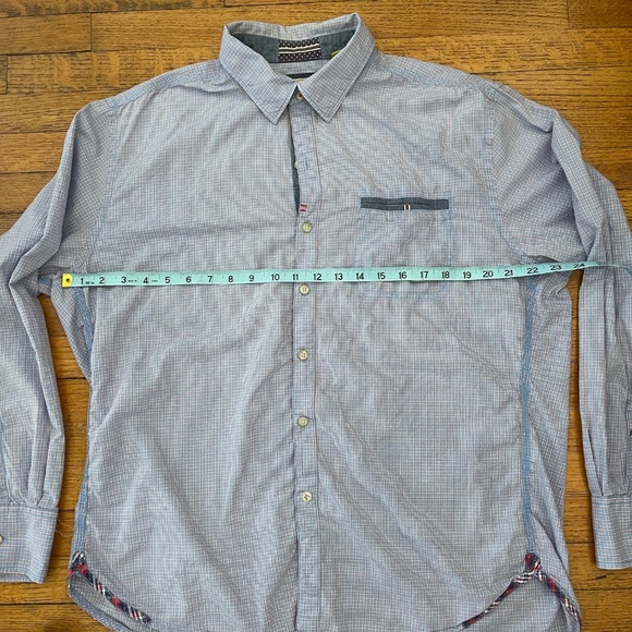 Scott Weiland Men’s Blue Long Sleeve Fitted Dress Shirt English Laundry Sz M - Picture 4 of 8